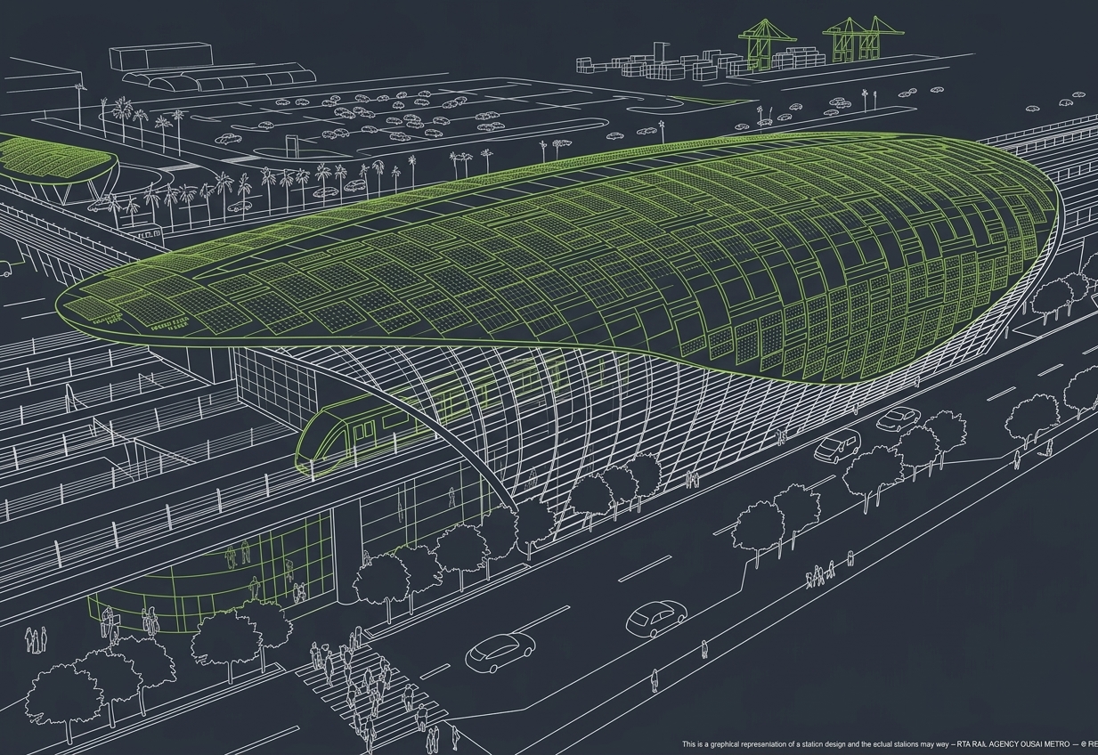 Building integrated solar architecture illustration